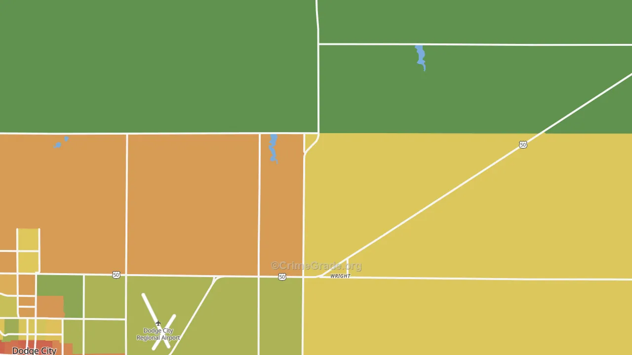 Wright, KS Map of Burglary Rates