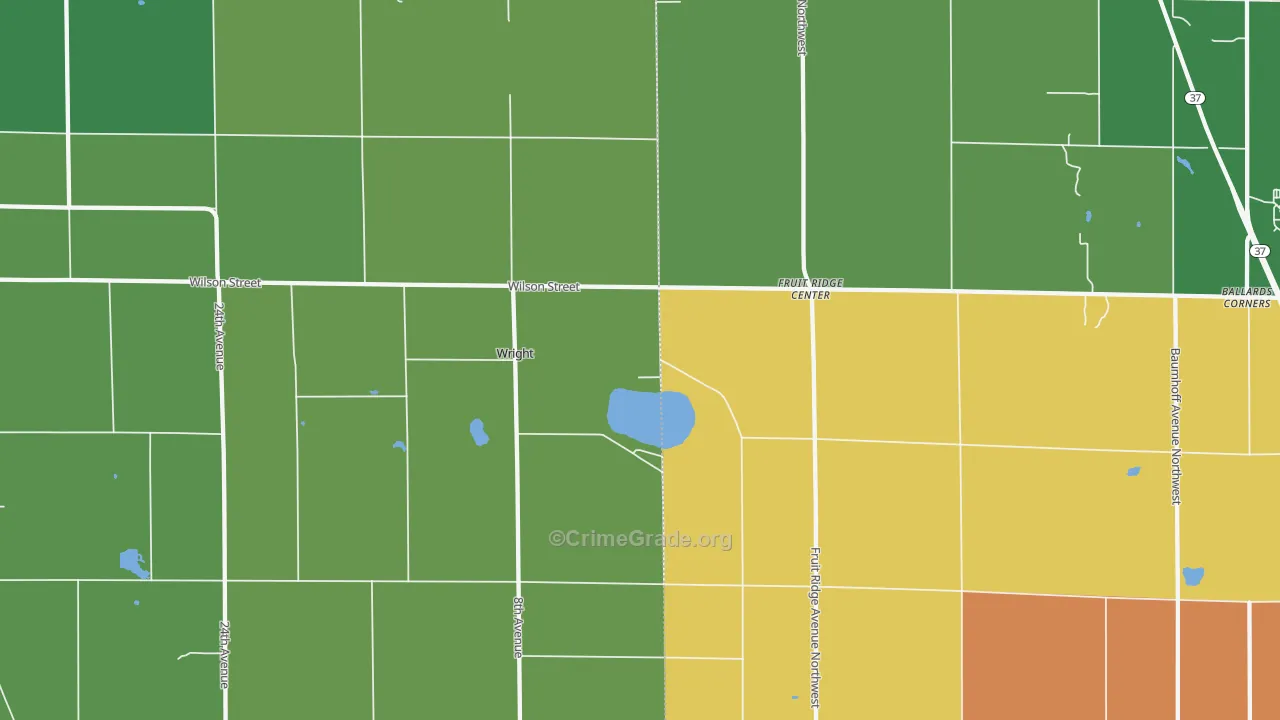 Wright, MI Map of Burglary Rates