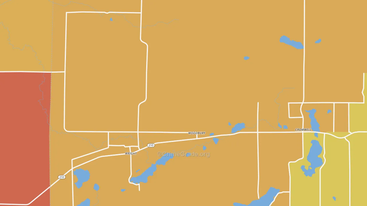 Wright, MN Map of Burglary Rates
