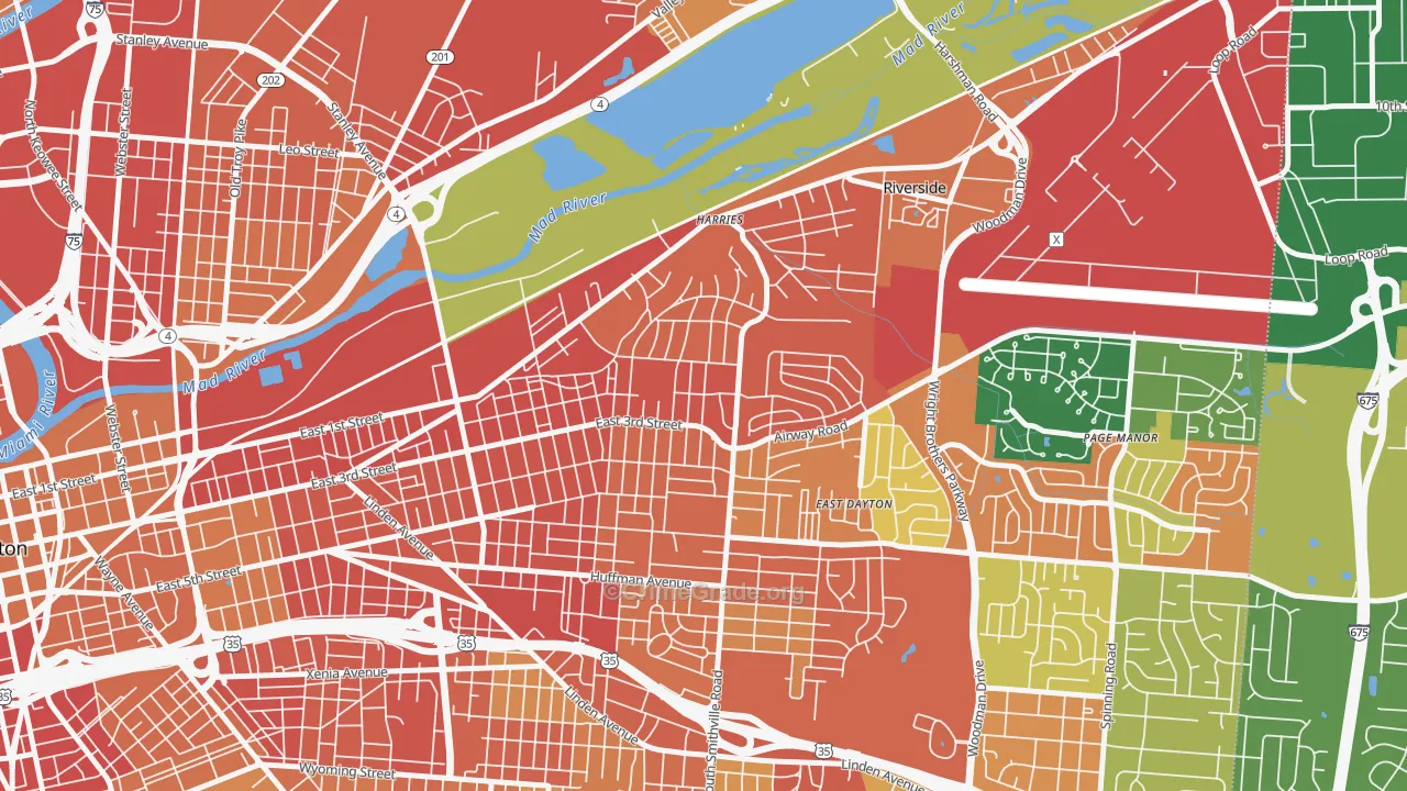 Wright View, Dayton, OH Map of Burglary Rates