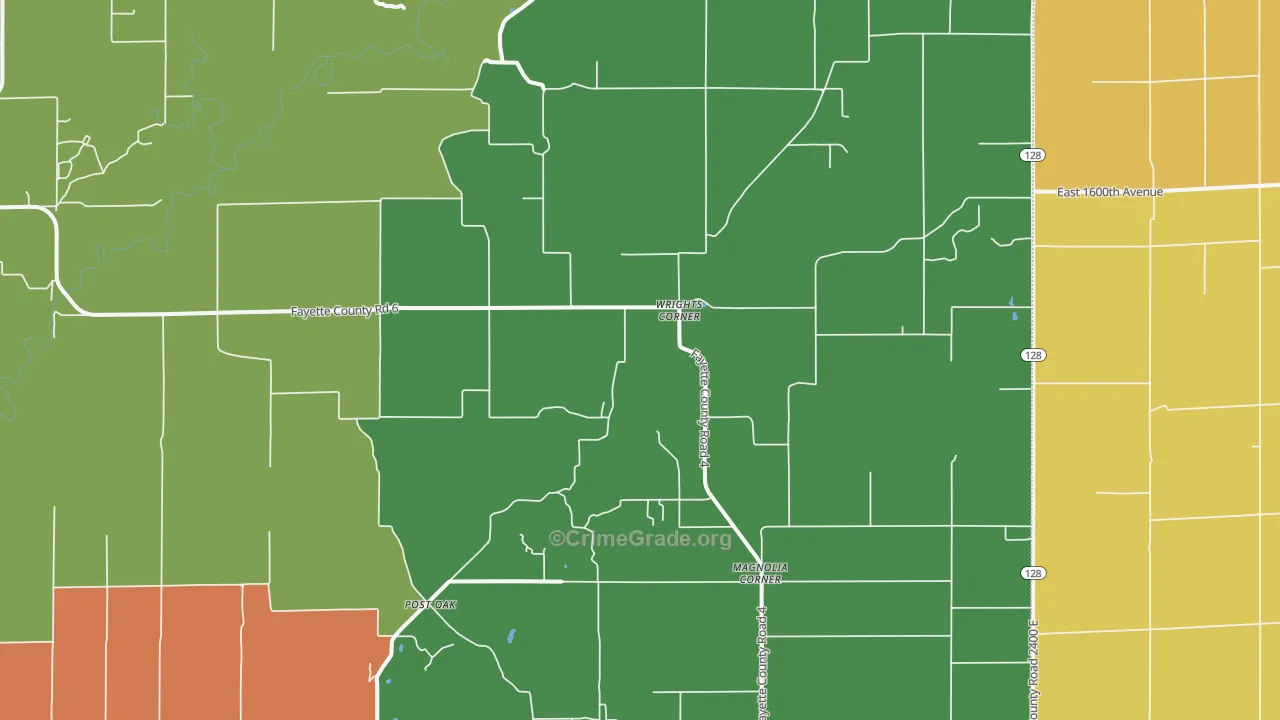 Wrights Corner, IL Map of Burglary Rates