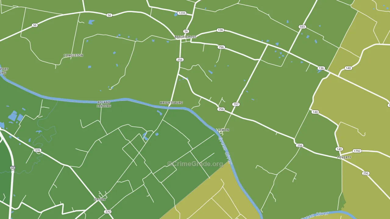 Wrightsburg, KY Map of Burglary Rates