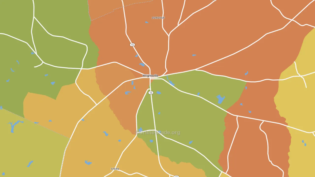 Wrightsville, GA Map of Burglary Rates