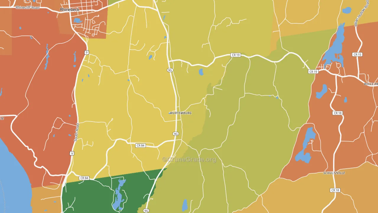 Wurtemburg, NY Map of Burglary Rates