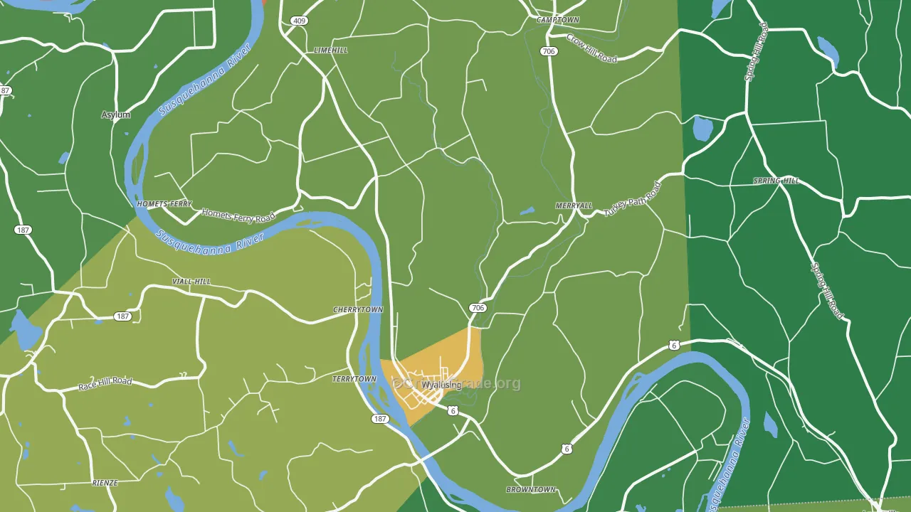 Wyalusing, PA Map of Burglary Rates