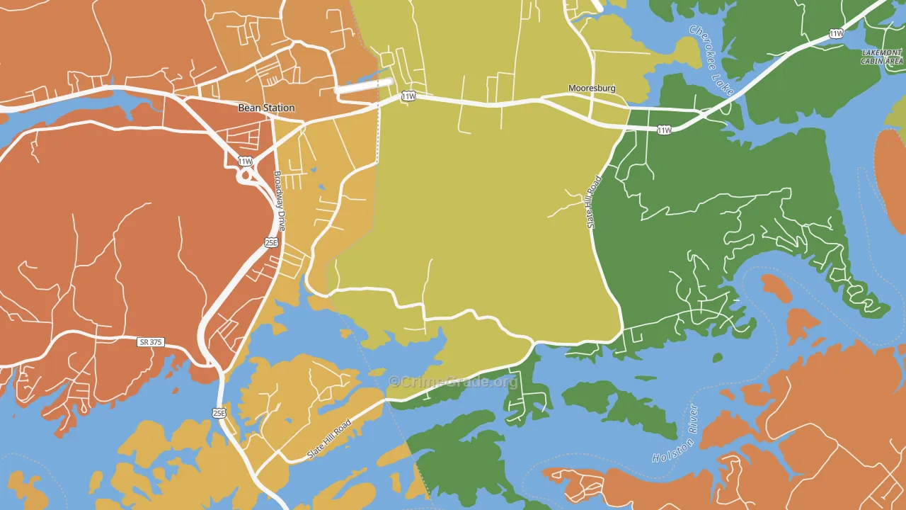 Wyatt Village, TN Map of Burglary Rates