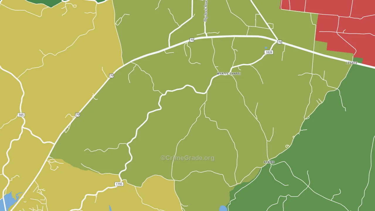 Wyatts Chapel, TN Map of Burglary Rates