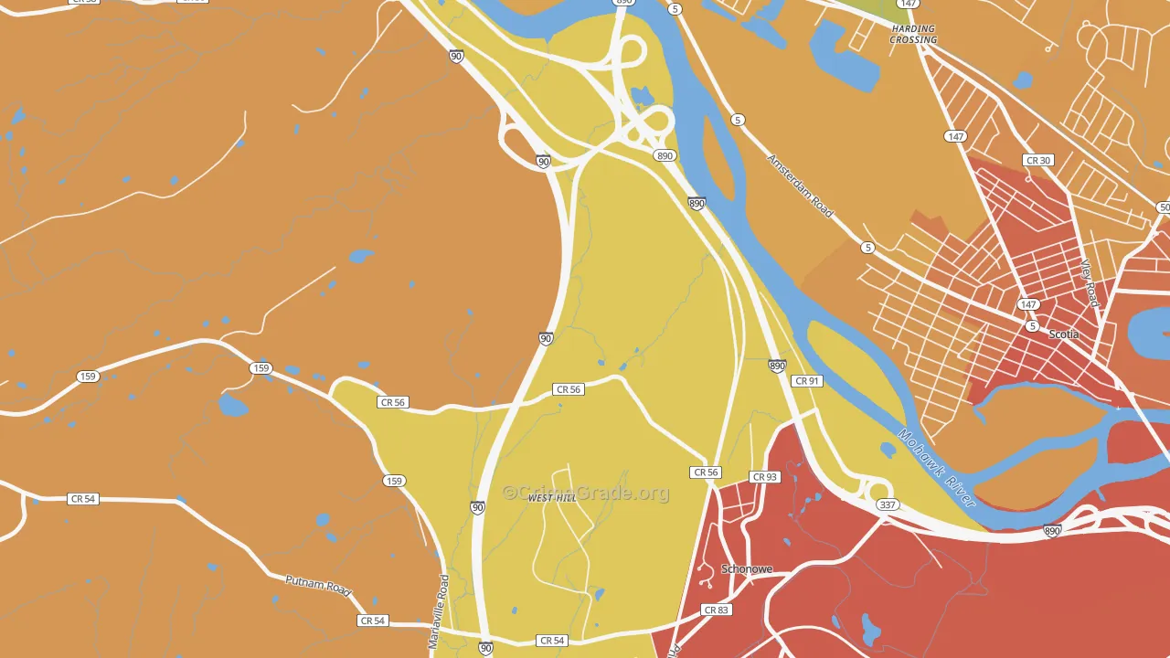 Wyatts, NY Map of Burglary Rates