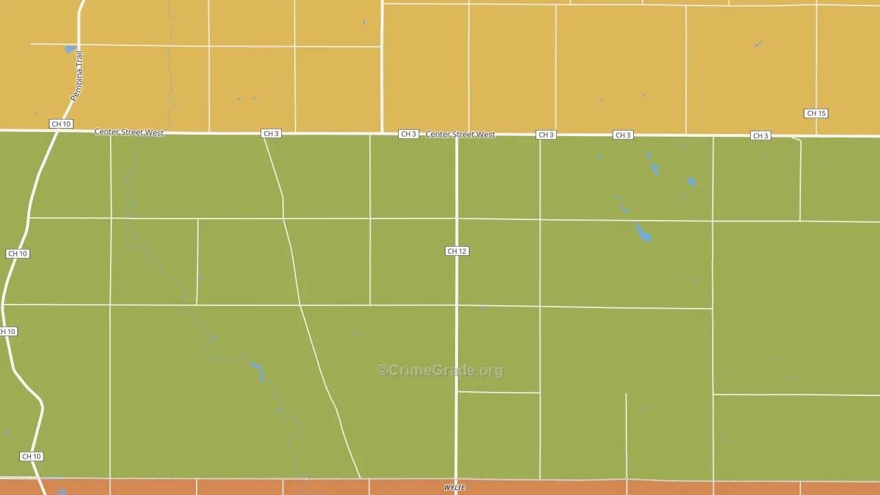 Wylie, MN Map of Burglary Rates