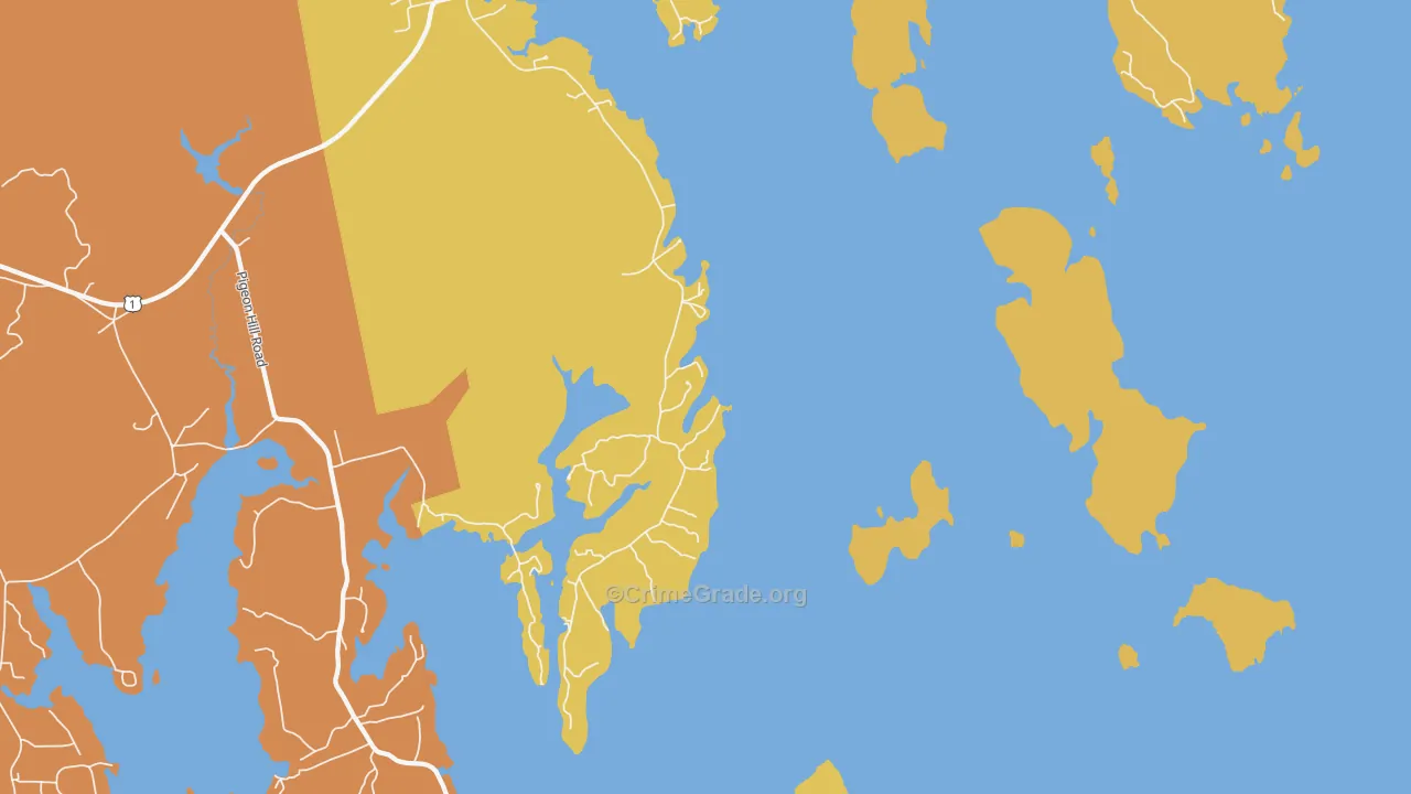 Wyman, ME Map of Burglary Rates