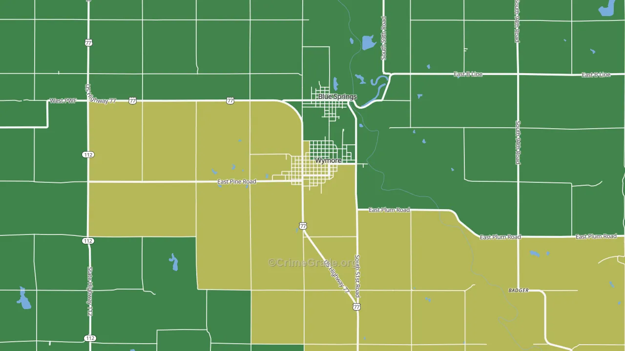 Wymore, NE Map of Burglary Rates