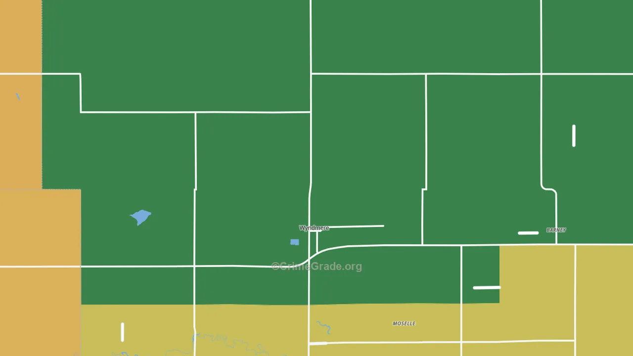 Wyndmere, ND Map of Burglary Rates