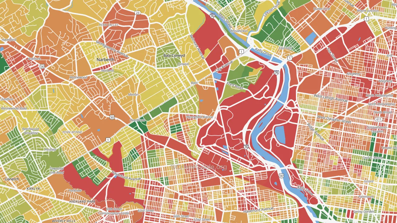 Wynnefield, Philadelphia, PA Map of Burglary Rates