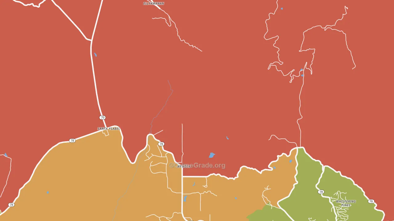 Wynola, CA Map of Burglary Rates