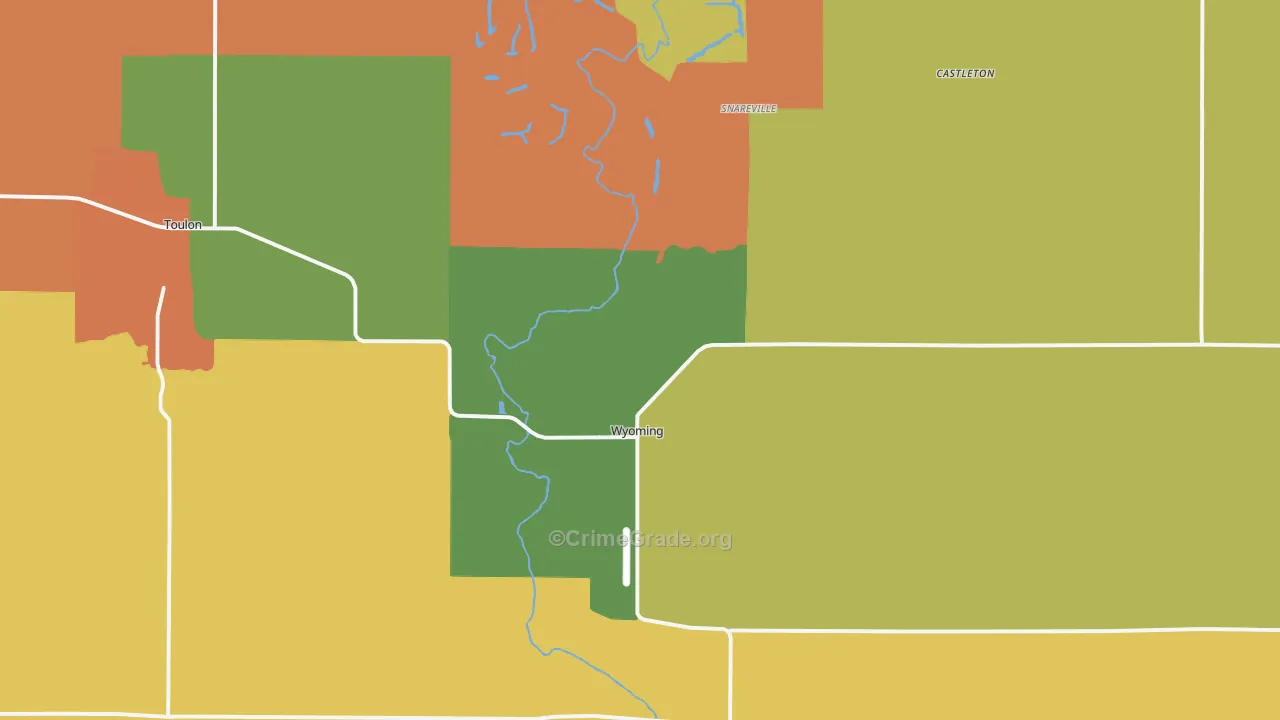 Wyoming, IL Map of Burglary Rates