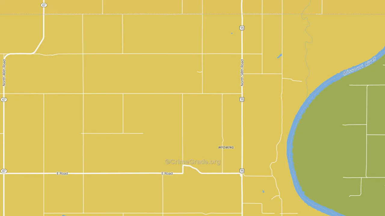 Wyoming, NE Map of Burglary Rates
