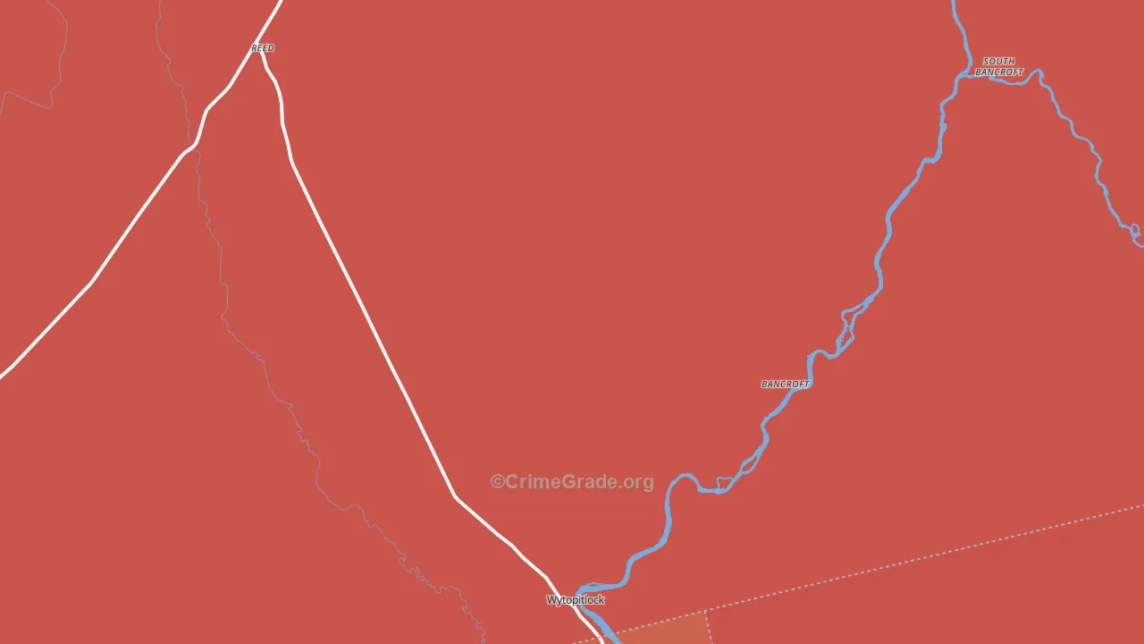Wytopitlock, ME Map of Burglary Rates