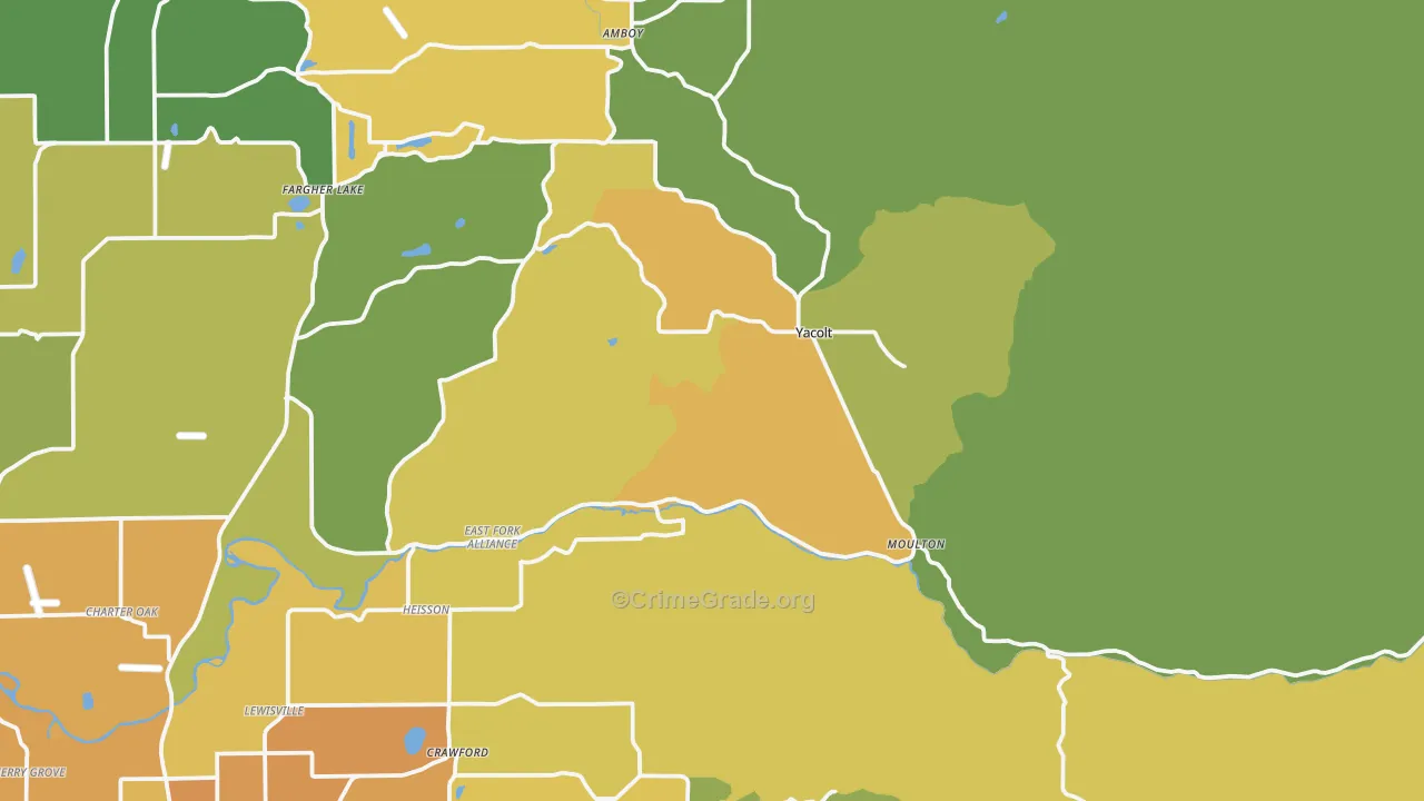 Yacolt, WA Map of Burglary Rates
