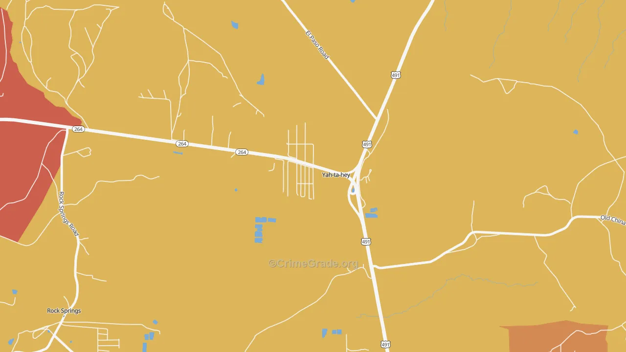 Yah-ta-hey, NM Map of Burglary Rates