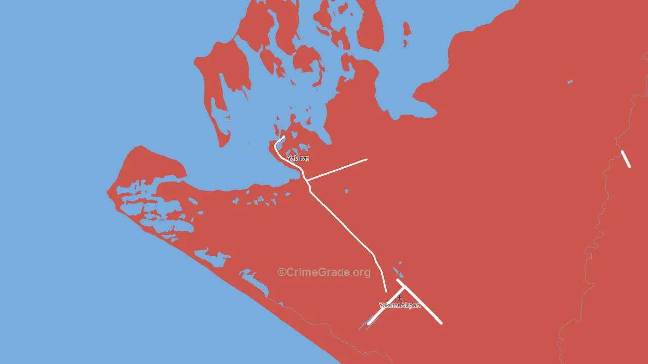 Yakutat City and Borough, AK Map of Burglary Rates