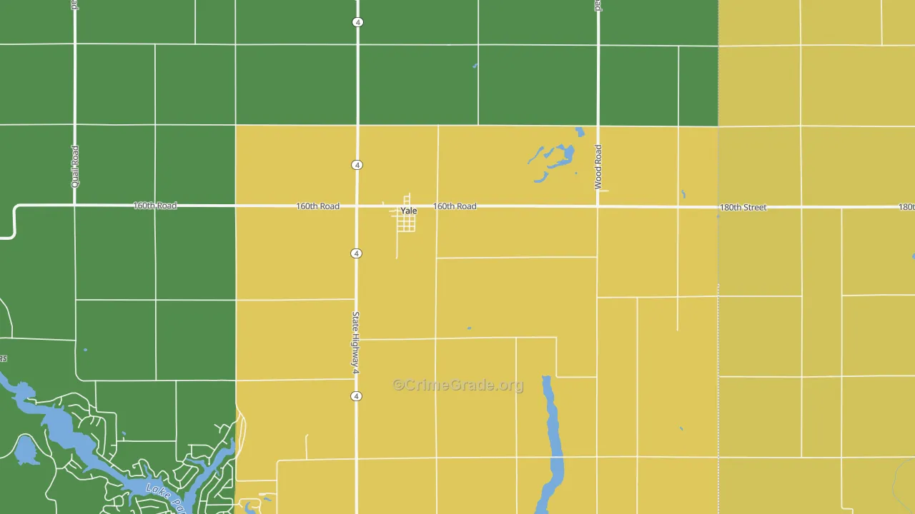 Yale, IA Map of Burglary Rates