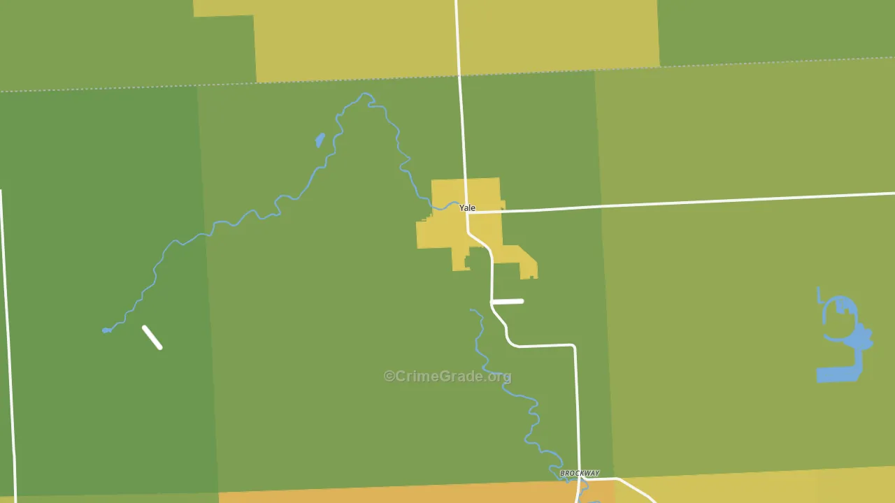 Yale, MI Map of Burglary Rates