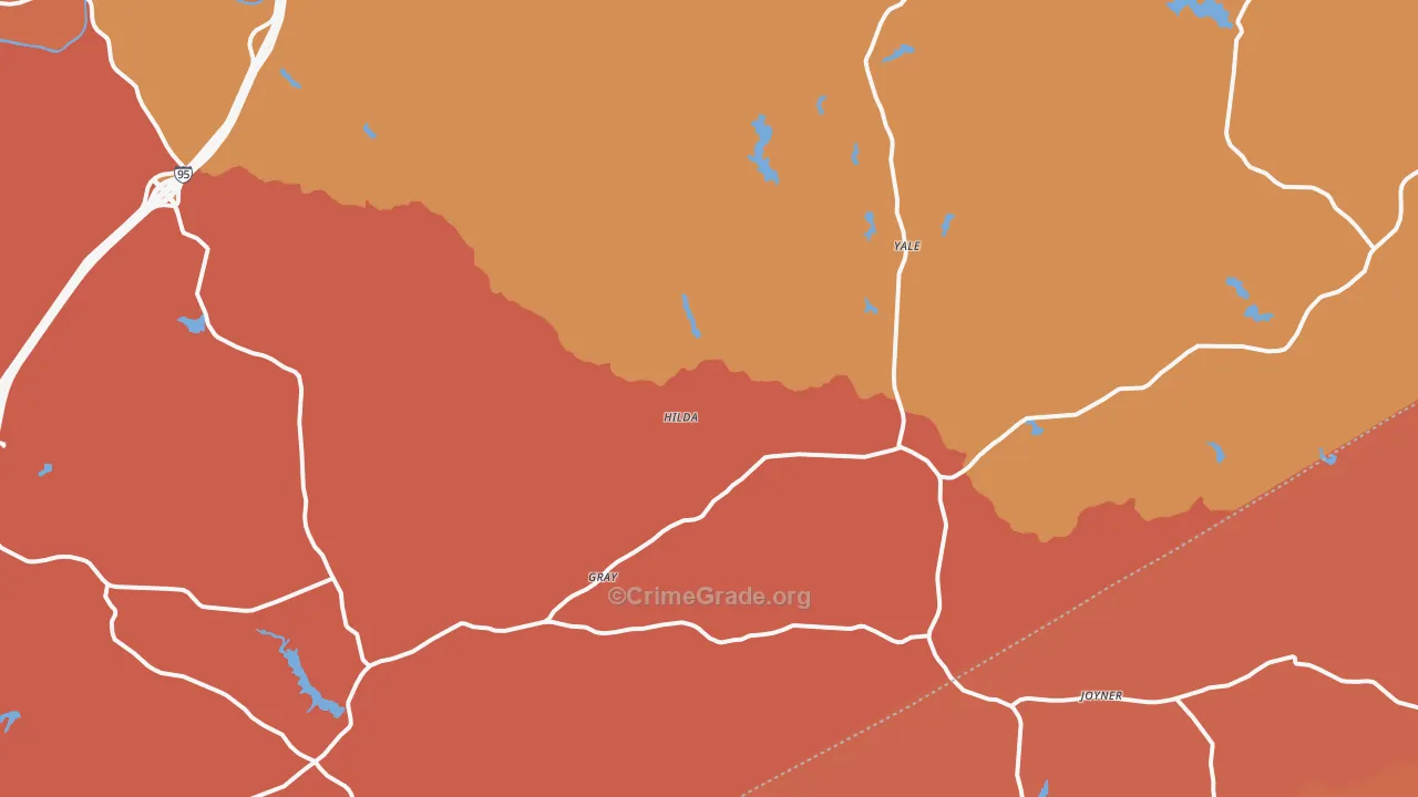 Yale, VA Map of Burglary Rates