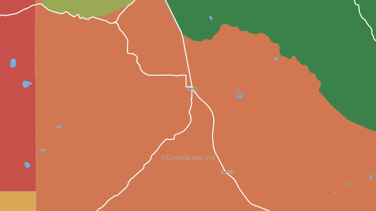 Yampa, CO Map of Burglary Rates