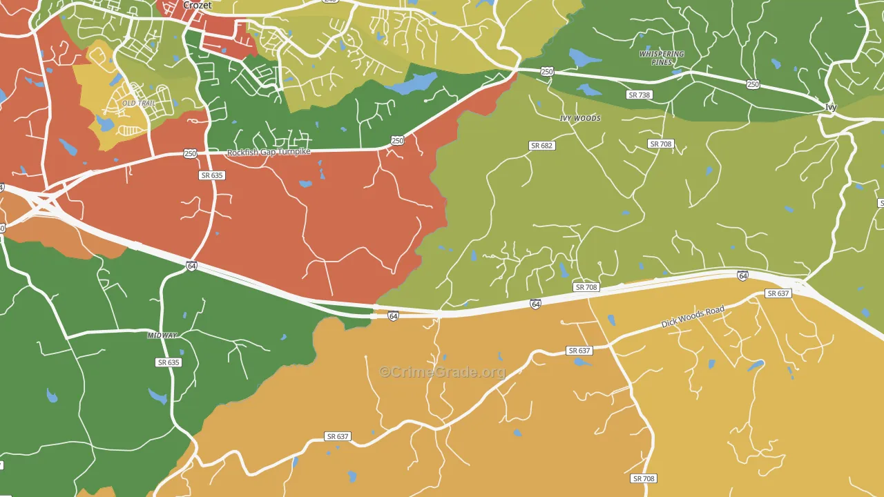 Yancey Mills, VA Map of Burglary Rates