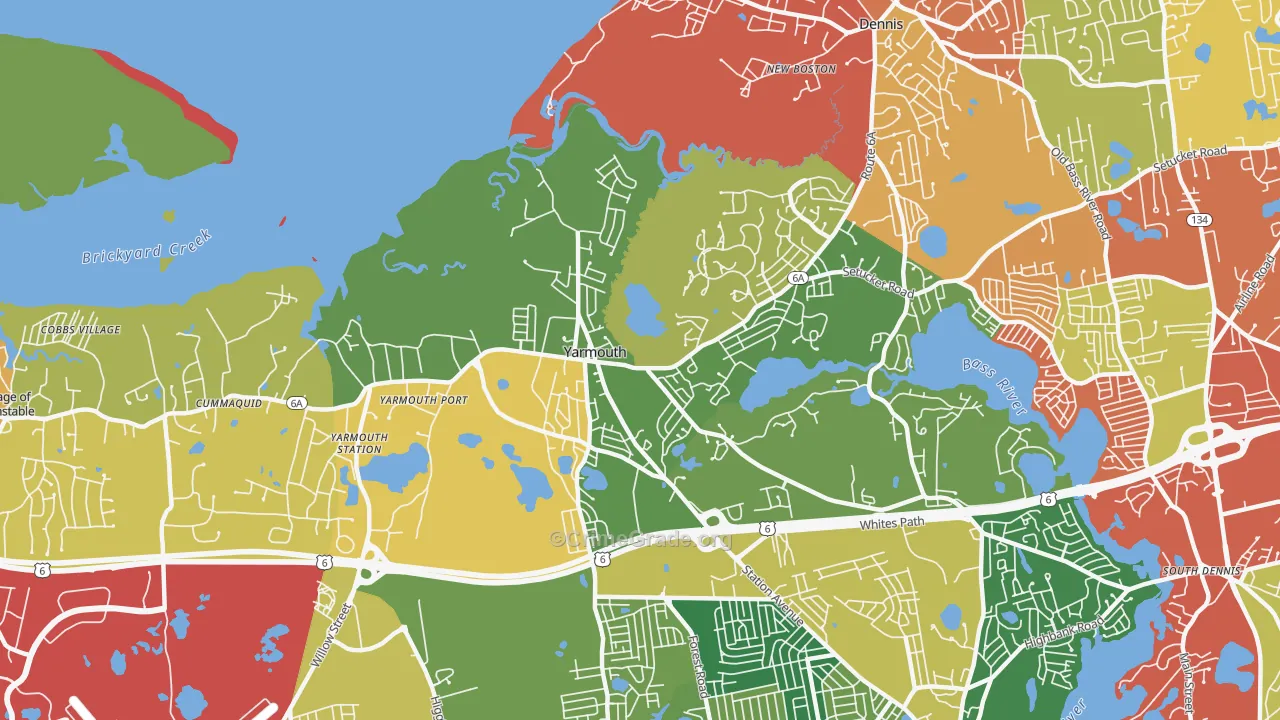 Yarmouth Port, MA Map of Burglary Rates