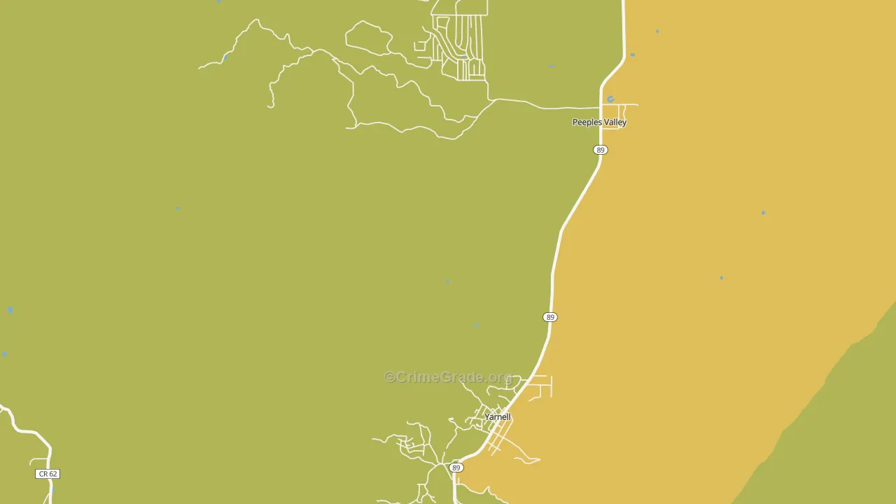 Yarnell, AZ Map of Burglary Rates