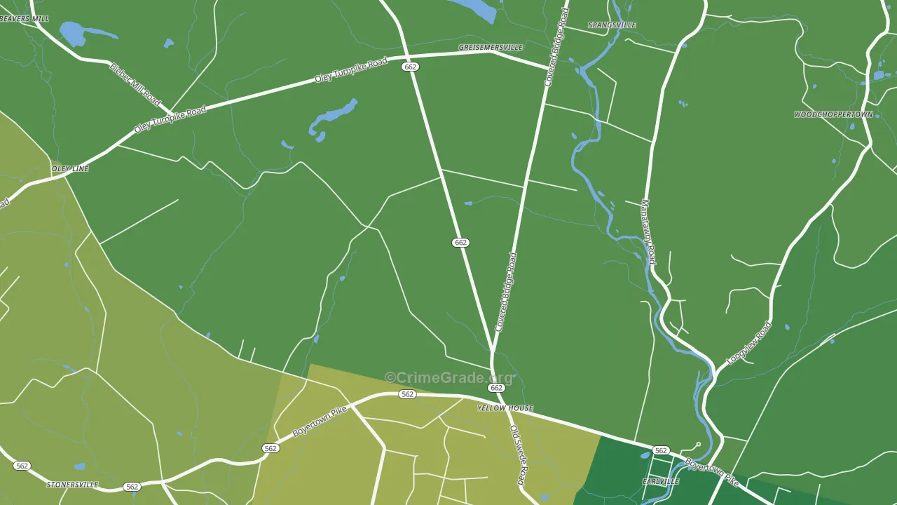 Yellow House, PA Map of Burglary Rates