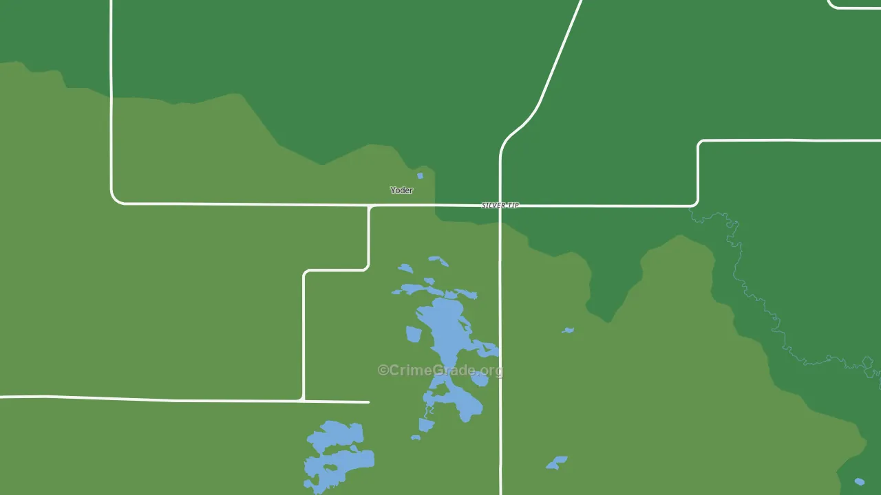 Yoder, WY Map of Burglary Rates