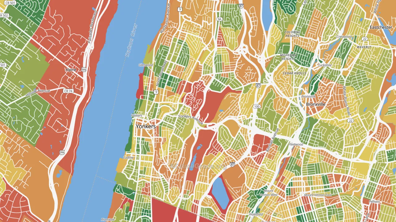 Yonkers, NY Map of Burglary Rates