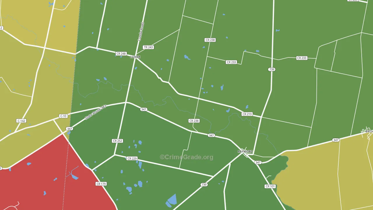 York Center, OH Map of Burglary Rates