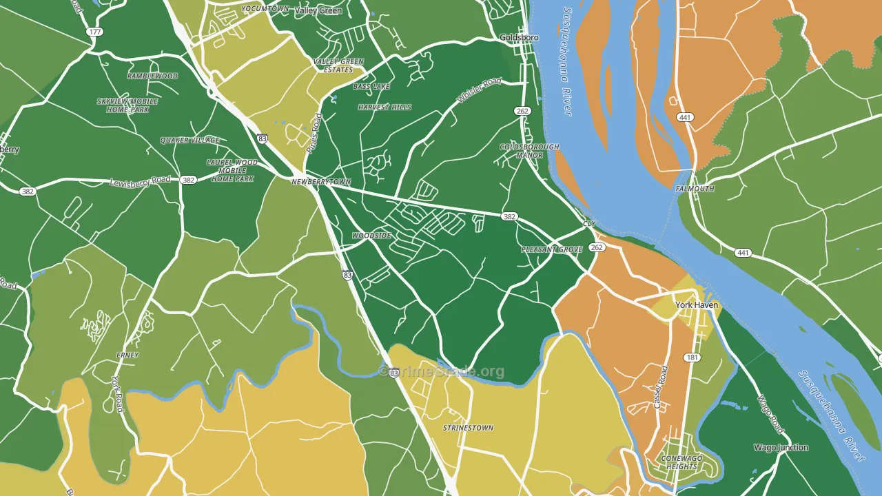 York Haven, PA Map of Burglary Rates