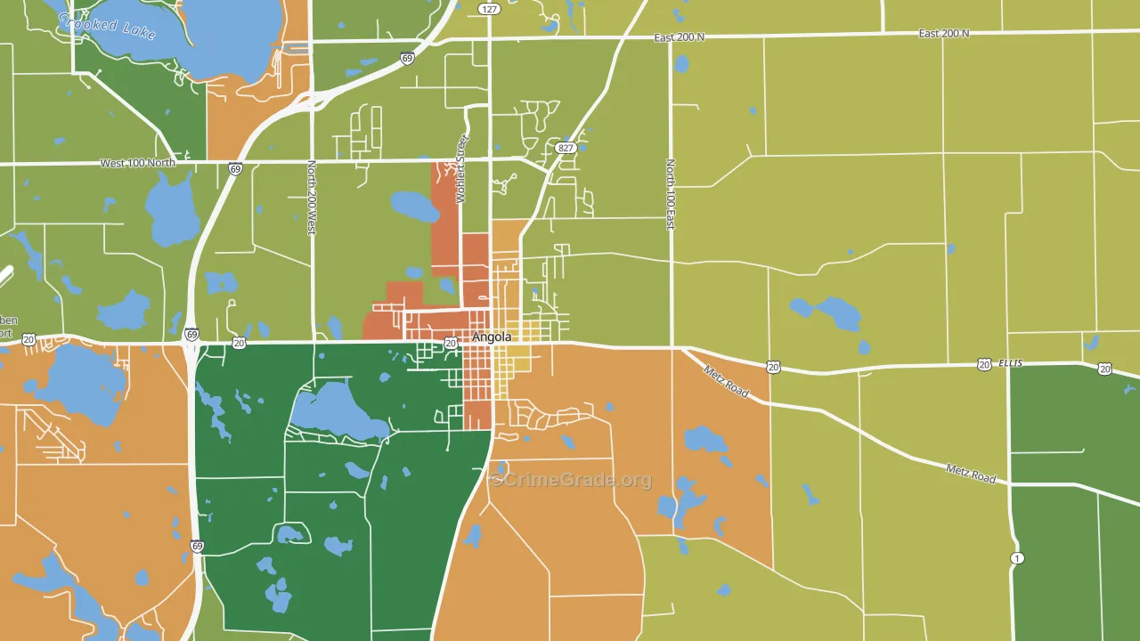 York, IN Map of Burglary Rates