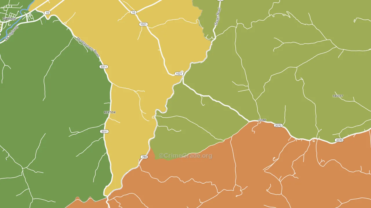 York, KY Map of Burglary Rates