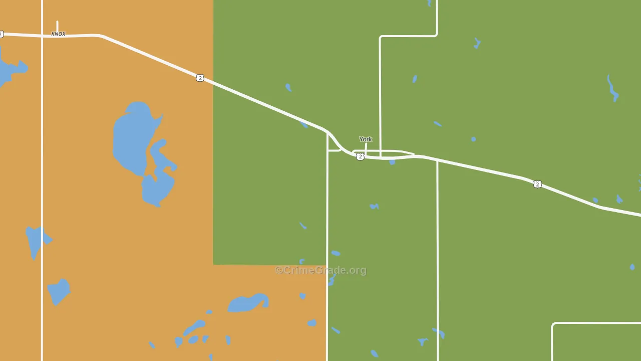 York, ND Map of Burglary Rates
