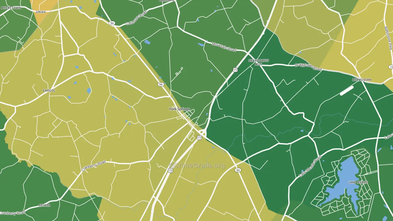 York Springs, PA Map of Burglary Rates