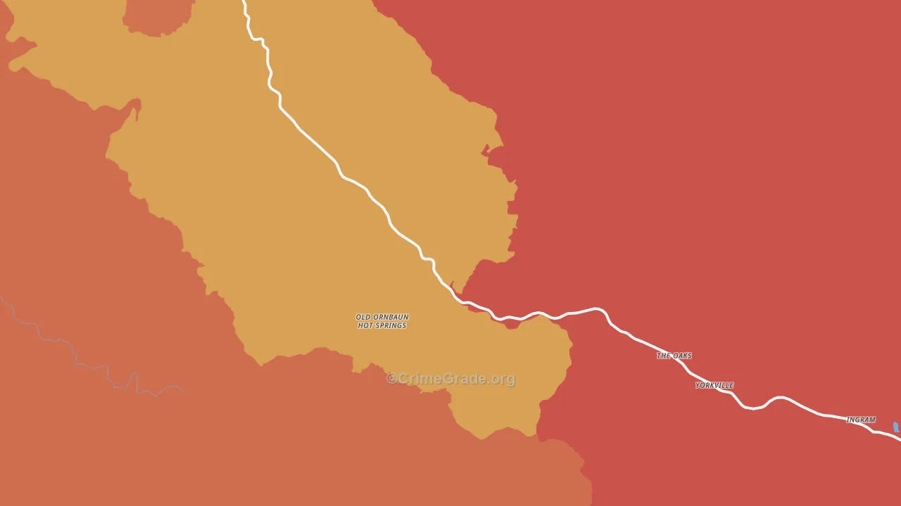 Yorkville, CA Map of Burglary Rates