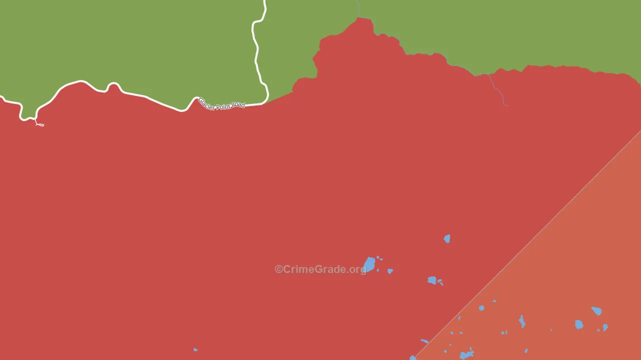 Yosemite Junction, CA Map of Burglary Rates