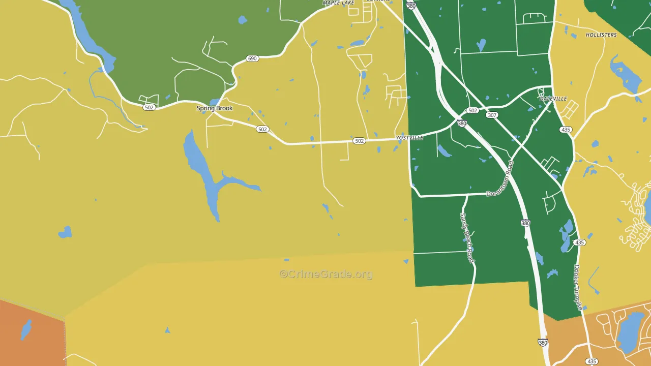 Yostville, PA Map of Burglary Rates