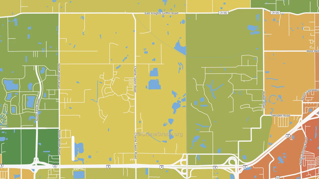 Youmans, FL Map of Burglary Rates