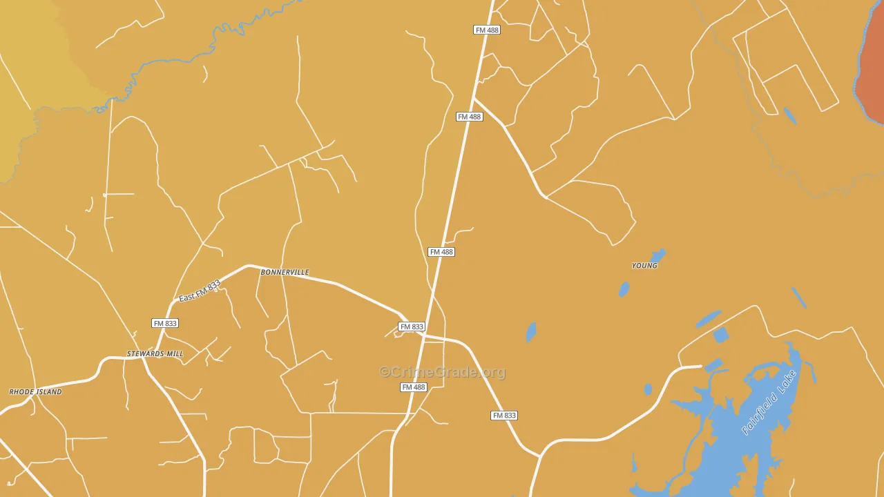 Young, TX Map of Burglary Rates