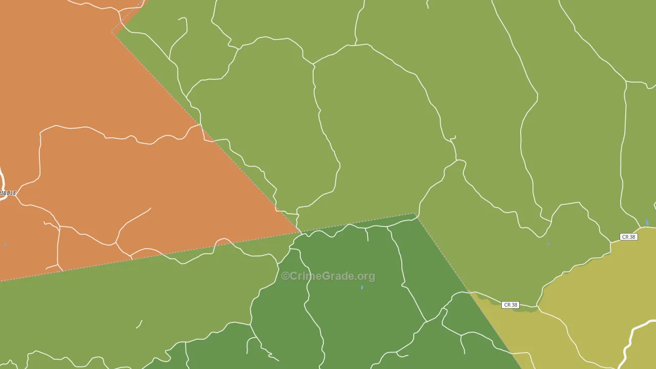 Young, WV Map of Burglary Rates