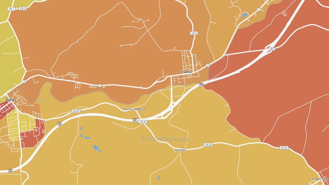 Youngs, NY Map of Burglary Rates