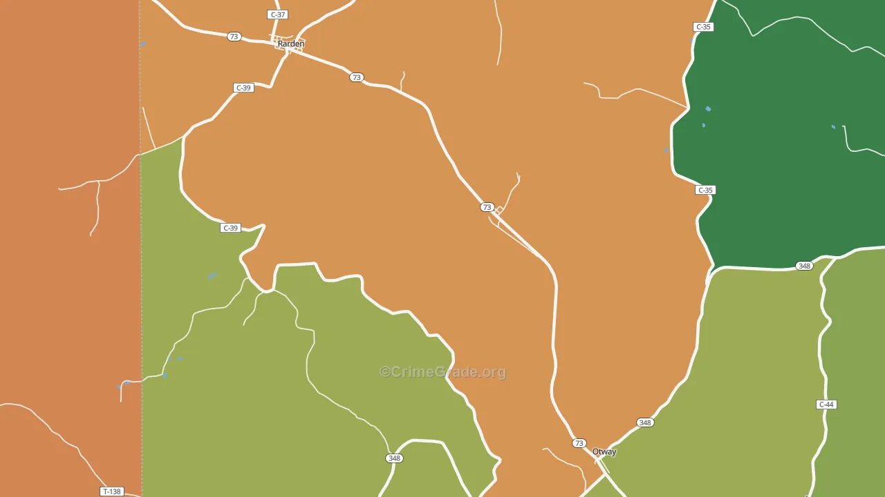 Youngs, OH Map of Burglary Rates