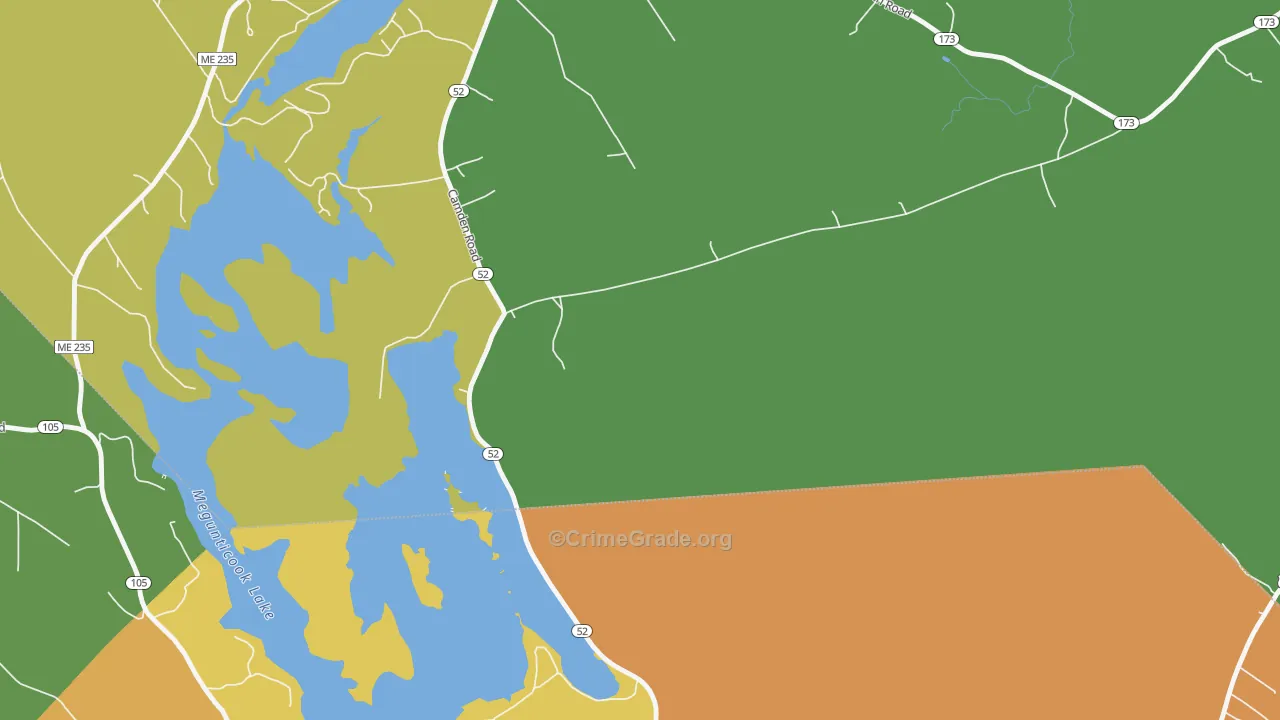 Youngtown, ME Map of Burglary Rates