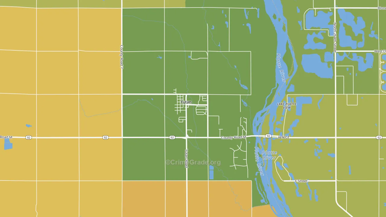 Yutan, NE Map of Burglary Rates